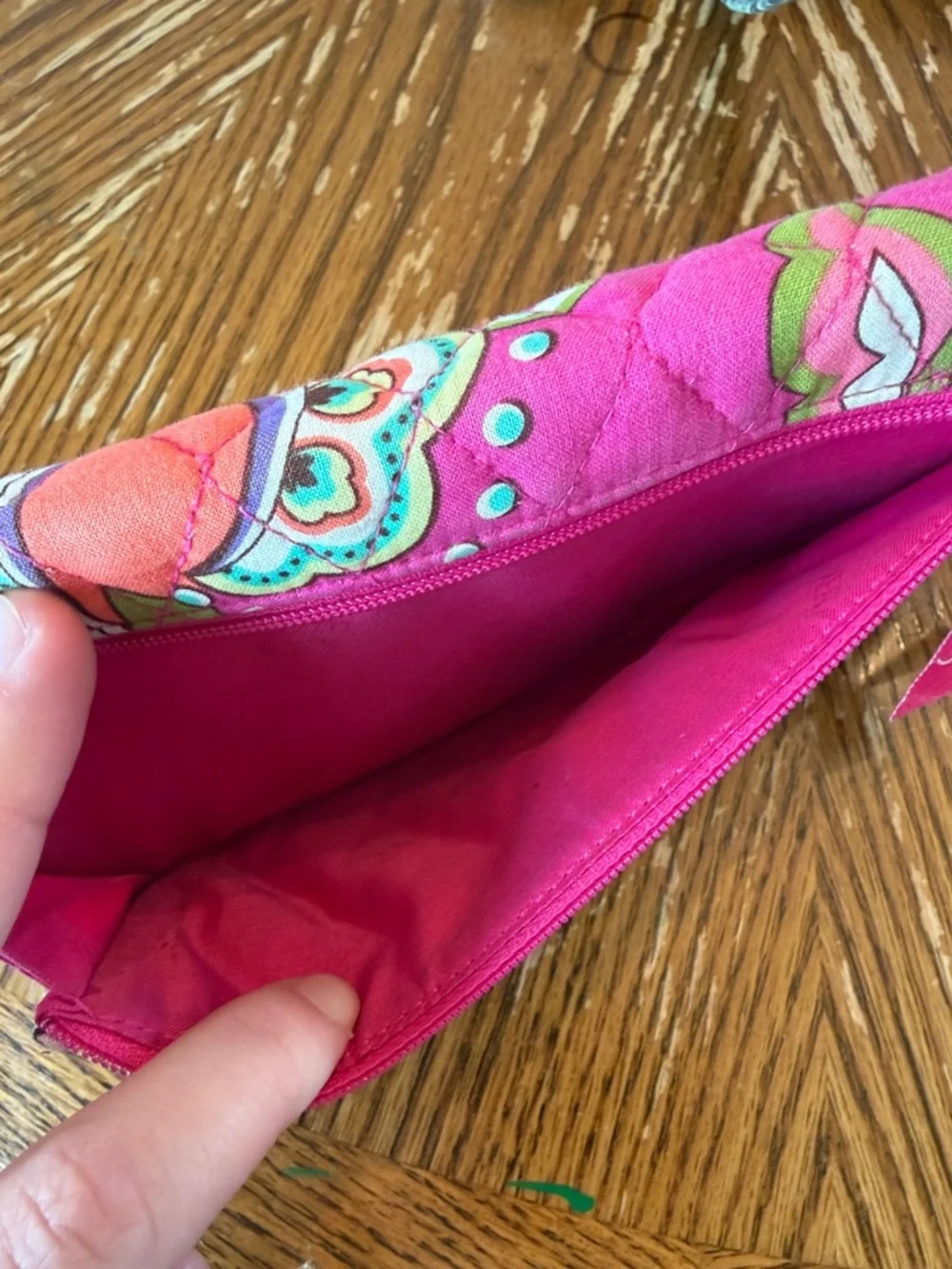 Vera Bradley Quilted Wristlet in Bright Pink Multi Paisley - Picture 9 of 9